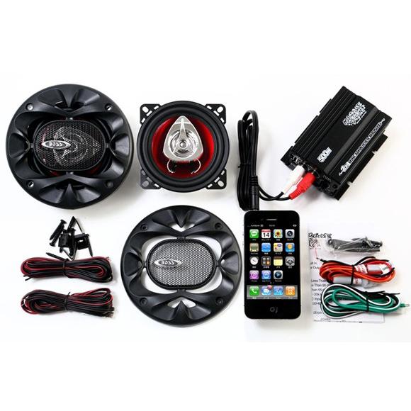 オーディオ スピーカー バイク 200W 防水 スマホ アンプ