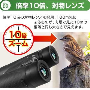 双眼鏡 倍率 10倍 42mm 対物レンズ ス...の詳細画像4