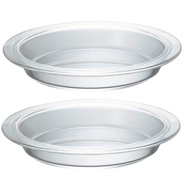HARIO(ハリオ) 耐熱パイ皿2枚セット HPZ-1812 〇耐熱 ガラス パイ皿 食器洗浄機対応...