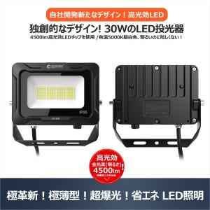 セール 30W LED投光器 超爆光 4500LM 屋外用 防水 スポットライト 広角120度 耐久性UP 薄型 集魚灯 夜釣り 船用 海上作業 外灯 ガレージ 一年保証 LD-30E