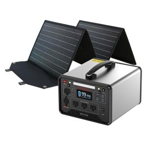 グッド グッズ 超大容量 1000W ポータブル電源 120Wソーラーパネル 瞬間最大2000W リン酸鉄 液晶ディスプレイ 純正弦波 周波数切替 防災 一年保証 SPI-1280P