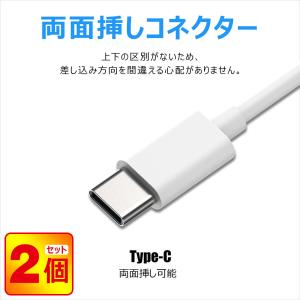 二個セット usb type-c Type-C 充電ケーブル 急速充電 高速データ転送 白/黒2色可選 1M 市販品対応可 apple sony samsung google huawei switch TC-1M｜goodgoods-1