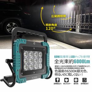 マキタ社バッテリー対応 LED投光器 バッテリ...の詳細画像3