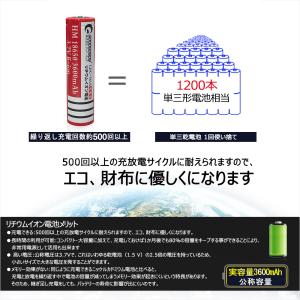 電池1本 リチウムイオン電池 18650 バッ...の詳細画像3