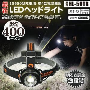 LEDヘッドライト 3灯 4000Lm CREE 夜釣り LEDヘッドランプ 充電式 強力 作業用 アウトドア キャンプ 登山 一年保証 HL-50TR GOODGOODS