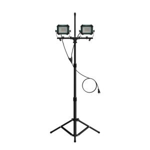 二個セット LED投光器 2灯式 60W 屋外 防水 ワークライト 三脚スタンド式 スタンドライト ガード LED作業灯 工事現場 照明 駐車場 事現場 夜間作業 SK-60ZJ