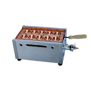 下野金属 ガス式 明石焼き8穴用 1連 セット (プロパンガス・都市ガス)