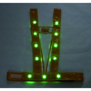 ミズケイ LEDタスキ型安全ベスト「光るんです」＜ゴールド／緑LED＞  『3020003』