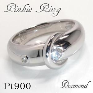 ピンキーリング　天然ダイヤモンドリング　プラチナ Pt900　指輪 結婚記念日 女性 プレゼント 妻 40代 30代｜goodlabor