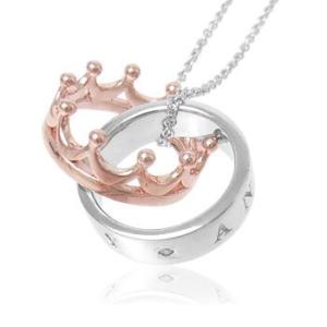 ペアネックレス レディース with me 王冠ペア リング アニバーサリー 天然ダイヤモンド 結婚...
