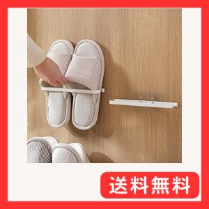 Bagbang スリッパラック 穴開け不要 壁掛け式 粘着式 ステンレス 金属 白 ホワイト １足掛け サンダル収納 壁面に傷つかない 省スペー