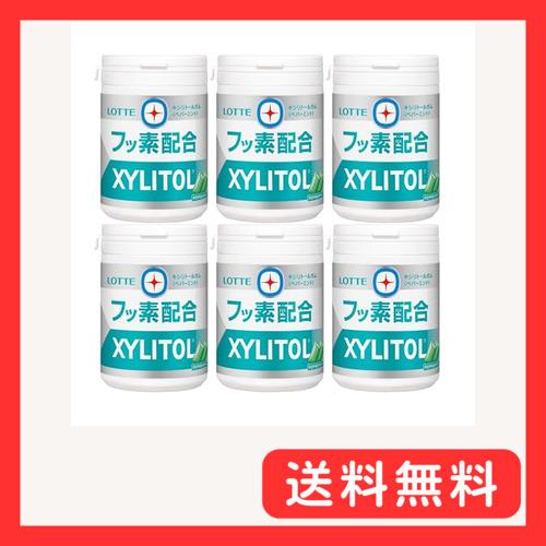 ロッテ キシリトールガム+フッ素(ペパーミント)スリムボトル 125g×6個