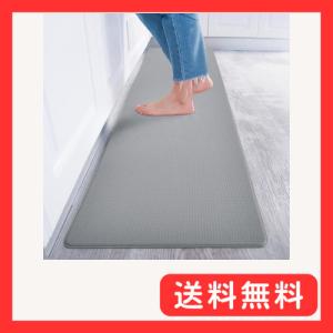 Baibu Home キッチンマット 拭ける 厚さ8ｍｍ 踏み心地いい フカフカ グレー 120 はっ水 防汚 低反発 クッション 洗濯いらず