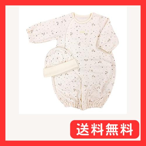 エンゼル 日本製 新生児 綿100% プリントツーウェイオール 50-70cm R701 (ベージュ...