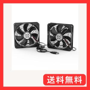 ELUTENG USB 冷却ファン 120mm 2連 3段階風量調節 USB扇風機 静音 2台1組 強力送風 卓上 ミニファン 小型 5V ブラ