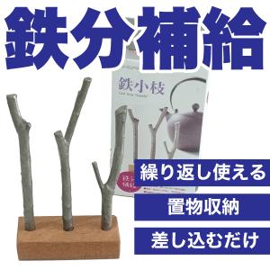差し込むだけで鉄分補給 鉄小枝 鉄鋳物 オブジェのようなキッチン用品 鉄小枝 木台付き 3941