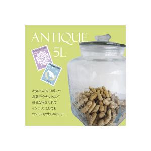 アンティーク風 ガラス製 クッキージャー 5L Mサイズ 専用パッキン付