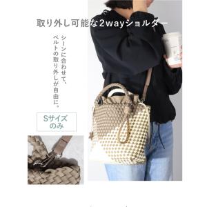 メッシュトートバッグ 編み込みバッグ レディー...の詳細画像4
