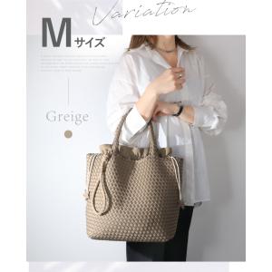メッシュトートバッグ 編み込みバッグ レディー...の詳細画像5