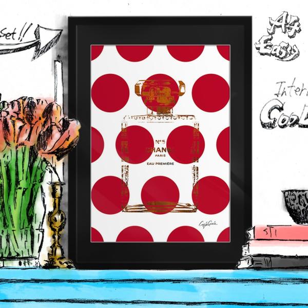 アートポスター（キャンバス） ブランド オマージュ シャネル 香水 A4 クレイグガルシア Big ...