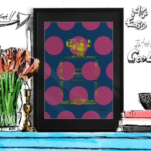 アートポスター（キャンバス） ブランド オマージュ シャネル 香水 A4 クレイグガルシア Big ...