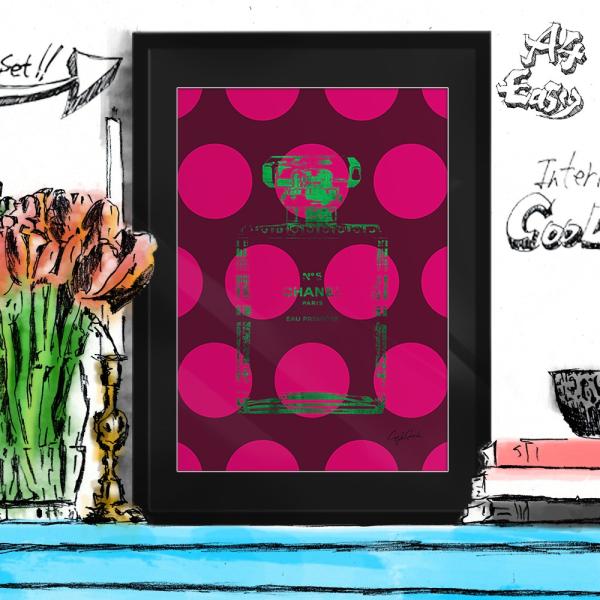 アートポスター（キャンバス） ブランド オマージュ シャネル 香水 A4 クレイグガルシア Big ...