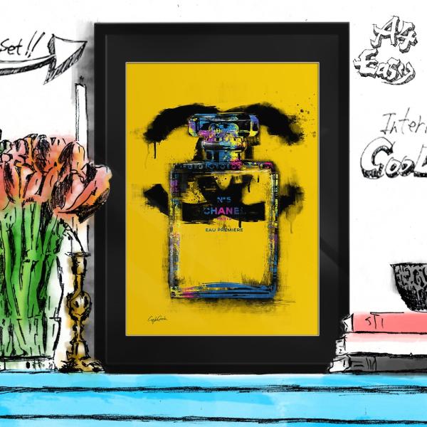 アートポスター（キャンバス） ブランド オマージュ シャネル 香水 A4 クレイグガルシア Bril...