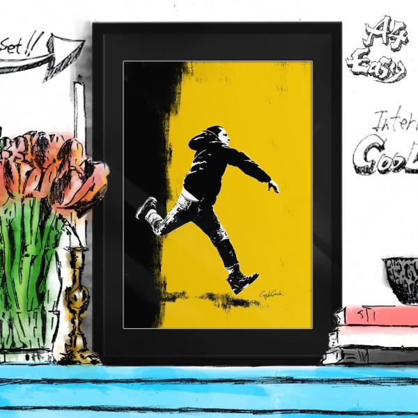 アートポスター（キャンバス） グラフィック A4 クレイグガルシア Boy throwing 02