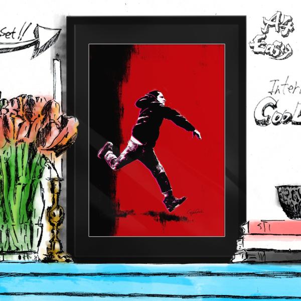 アートポスター（キャンバス） グラフィック A4 クレイグガルシア Boy throwing 03