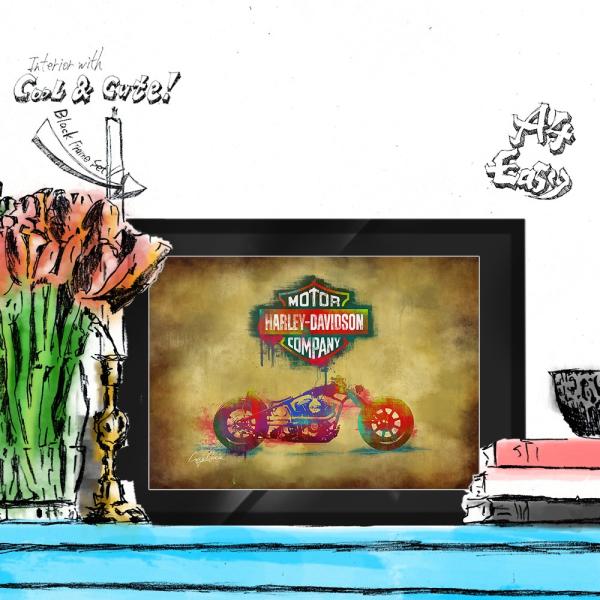 アートポスター（キャンバス） ブランド オマージュ ハーレー A4 クレイグガルシア Loud 03