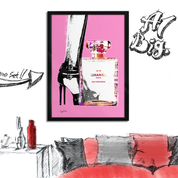 アートポスター（キャンバス） ブランド オマージュ シャネル 香水 A1 クレイグガルシア Heel...