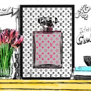 ポップアートポスター ブランド オマージュ ルイヴィトン 世界地図 A4