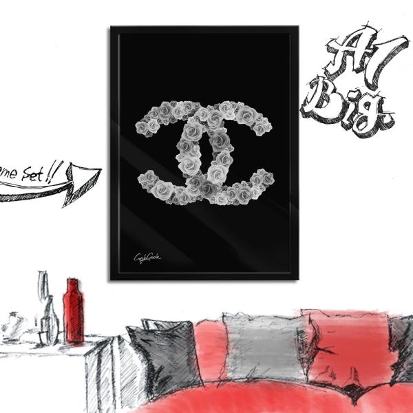 アートポスター（キャンバス） ブランド オマージュ シャネル A1 クレイグガルシア Rose Ro...