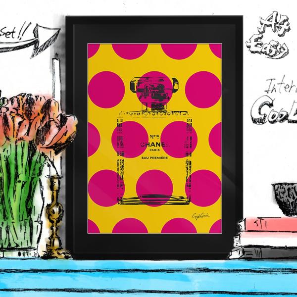 ポップアートポスター ブランド オマージュ シャネル サーフィン A4 Craig Garcia B...