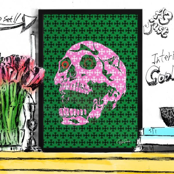 アートポスター ブランド オマージュ クロムハーツ スカル A3 クレイグガルシア Cross &amp; ...