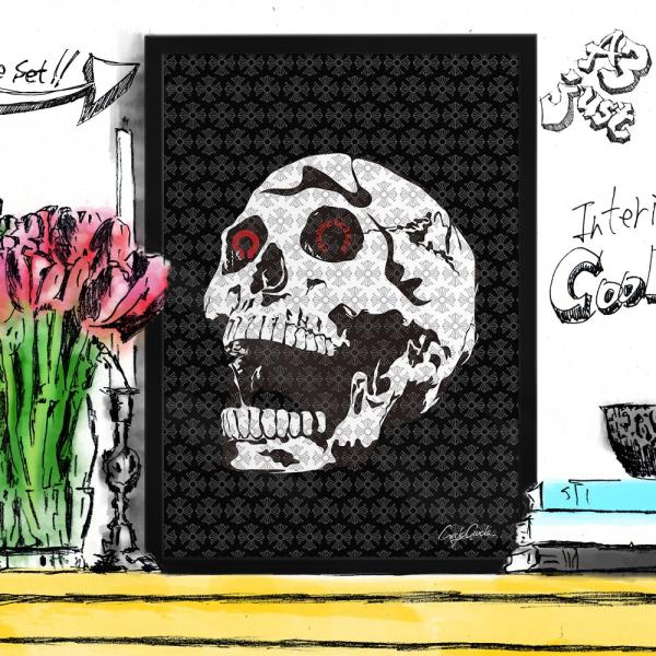 アートポスター ブランド オマージュ クロムハーツ スカル A3 クレイグガルシア Cross &amp; ...