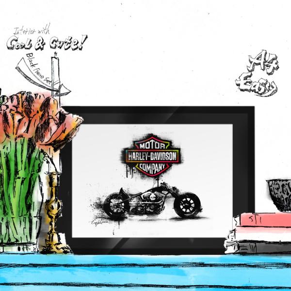 ポップアートポスター ブランド オマージュ ハーレー A4 Craig Garcia Loud 01