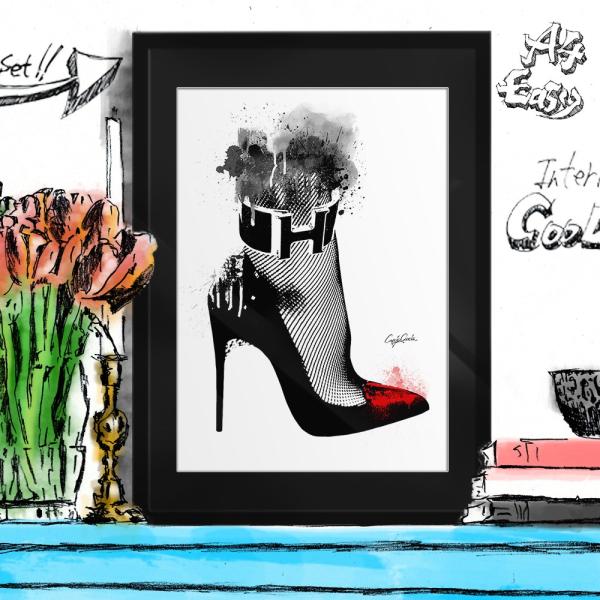 ポップアートポスター ブランド オマージュ エルメス A4 Craig Garcia High he...