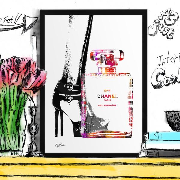 アートポスター ブランド オマージュ シャネル 香水 A3 クレイグガルシア Heels and b...
