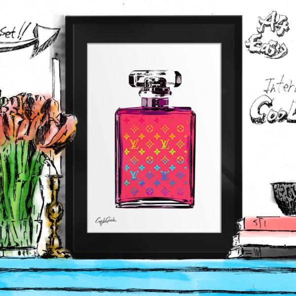 ポップアートポスター タイポグラフィ A4 Craig Garcia LV Monogram No5...