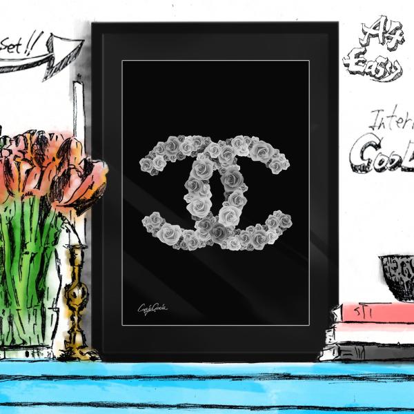 ポップアートポスター ブランド オマージュ シャネル 香水 A4 Craig Garcia Rose...