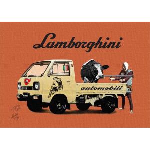 Star Design 【キャンバスポスター】 A2サイズ アートポスター Lamborghini キャリー ポップアート 車シリーズ #wb16｜goodlight