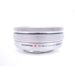 【美品】OLYMPUS パンケーキズームレンズ M.ZUIKO DIGITAL ED 14-42mm F3.5-5.6 EZ シルバー Silver｜goodluck-store