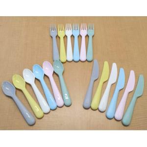 イケア　KALAS　カトラリー6色　18点セット 子供用　パステル調（ｍ00378672）