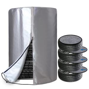 ZATOOTO タイヤカバー 屋外 フェルトパッド4枚付き