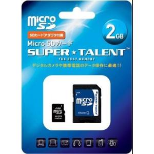 microSDカード 2GB 3年保証 SuperTalent ST02MSDA SDアダプタ 付 microSD マイクロSD