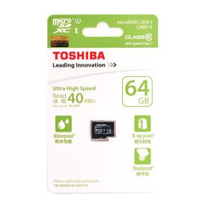 日本製のみ厳選！東芝 64GB【microSDXCカードSD-C064GR7AR040A】UHS-1・Class10・R=40MB/s・防水