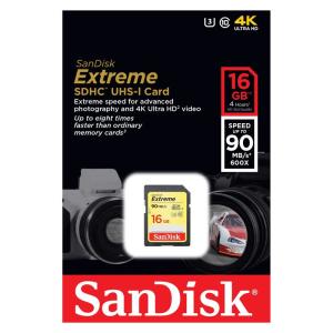 サンディスクEXTREME 16GB【SDHCカードSDSDXNE-016G-GNCIN】Read=90MB/s・UHS-I対応クラス3