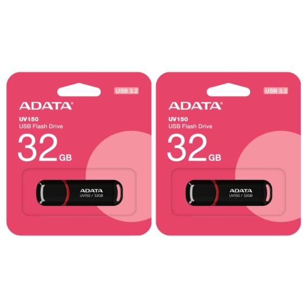 A-DATA5年保証・高速32GB【USBメモリAUV150-32G-RBK x2本セット】USB3...