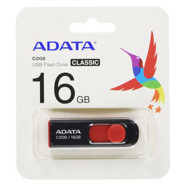USBメモリ 16GB 5年保証 A-DATA USB2.0 スライド式 AC008-16G-RKD...